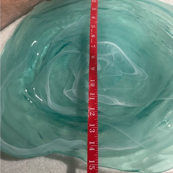 Large Blue Swirl Glass Platter - Picture 5 of 6